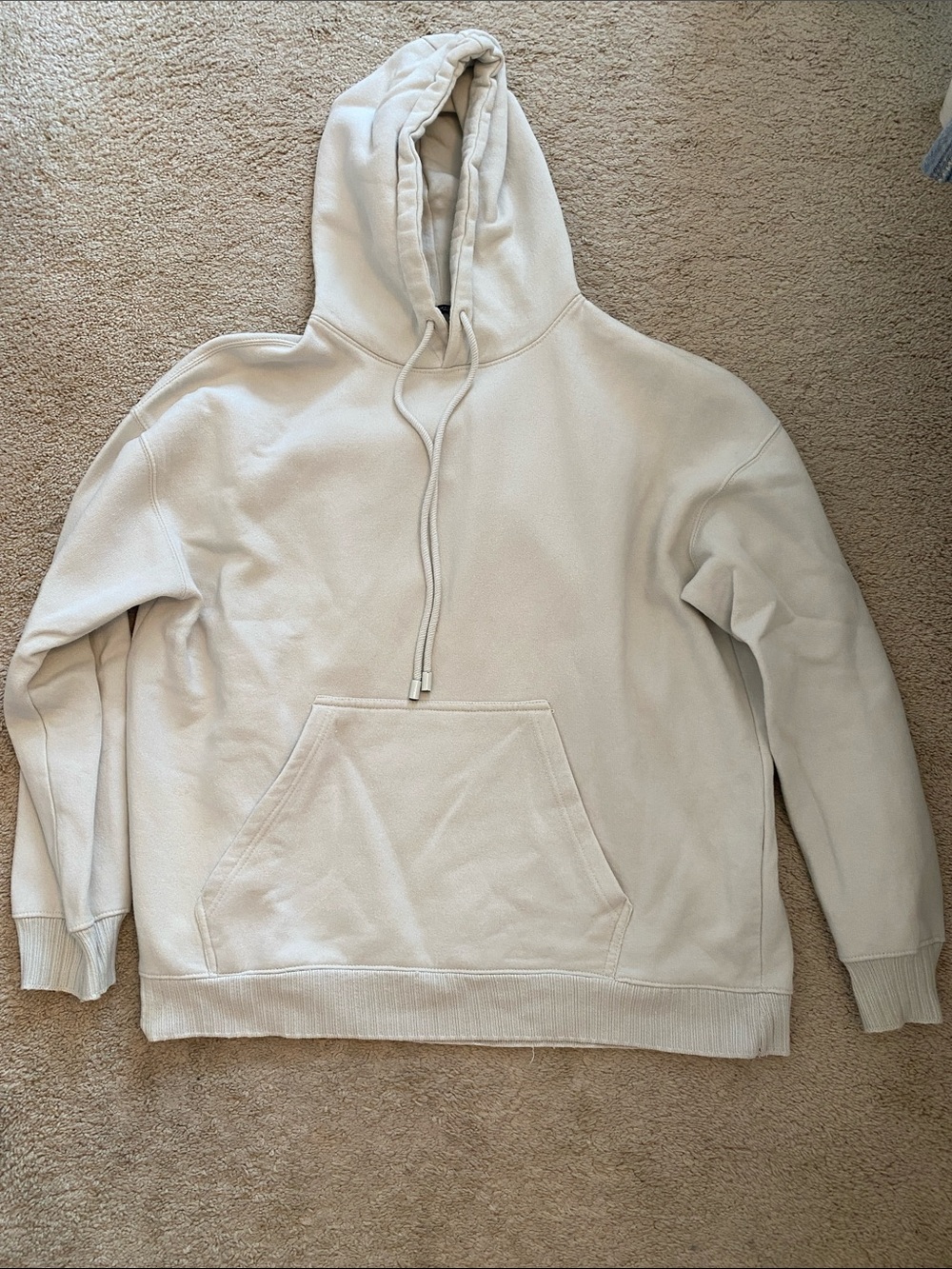 Zara Cream Women's Hooded Pullover Sweatshirt
